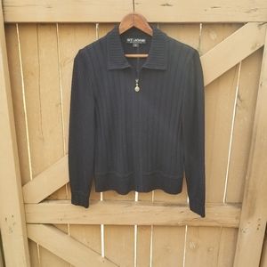 St John Basics full zip collared sweater size 2